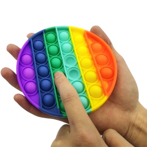 Set 2 jucarii fidget pop it antistress Pop the rainbow jucarii educative push bubble silicon multicolore rotund si patrat - Img 2