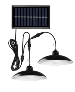 Set 2 lampi cu incarcare solara, telecomanda, panou solar cu tarus de fixare in pamant/prindere in perete, lumina alb rece XF-707-2 K KATHODE
