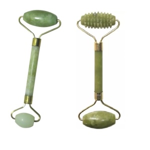 Set 2 role de jad duble, pentru masaj facial si corporal, verde