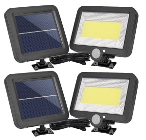 Set 2 x lampa cu incarcare solara, 100 x LED COB - 1, senzori de amurg, miscare si lumina, telecomanda, 1200mAh K KATHODE