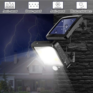 Set 2 x lampa cu incarcare solara, 100 x LED COB - 1, senzori de amurg, miscare si lumina, telecomanda, 1200mAh K KATHODE - Img 6