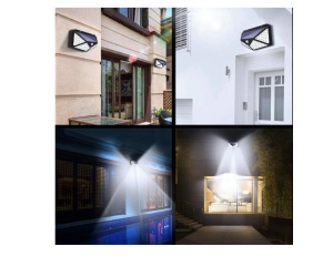 Set 3 lampi cu incarcare solara, cu senzori de amurg, miscare si lumina, 3 trepte de iluminare, 100 x LED, JRH - Img 3