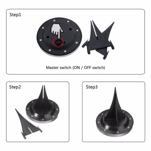 Set 4 lampi solare cu lumina calda, senzor de lumina si 8 leduri cu fixare in sol - Img 2