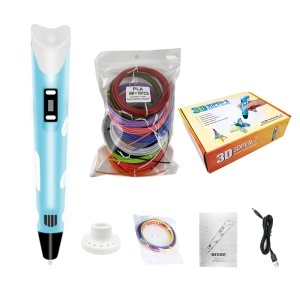 Set creion 3D, Display LCD, SIHOiSi, Temperatura ridicata, Pictura, 10 Filamente cu 10 Culori, Graffiti, Albastru