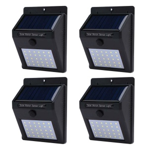 Set de 4 buc lampa solara cu senzor de amurg Timeless Tools, Negru