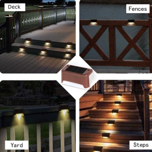 Set lampi solare pentru trepte, BOMSTOM, Senzor de Lumina, ABS, 5 W, Rezistent la apa IP65, 7.8x4.5x4.2 cm - Img 6