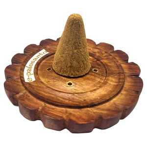 Set Palo Santo Lemn, suport rotund e-palosanto si Flori Aromate, 40 conuri parfumate (Magnolie, Trandafir Rosu, Lotus, Mii de Flori - Hem) aromaterapie - Img 6
