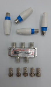 Set Splitter 4 cai, 5-2450 MHz, + 5 Mufe F + 4 Mufe TV KATHODE®