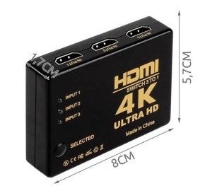 Splitter 4K HDMI, Zola®, 1080p, 3 in 1 switch cu telecomanda, negru - Img 7