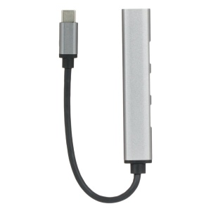 Adaptor HUB, aluminiu 4-in-1, USB Type-C-1ⅹUSB 3.0-3ⅹUSB 2.0, Argintiu - Img 3