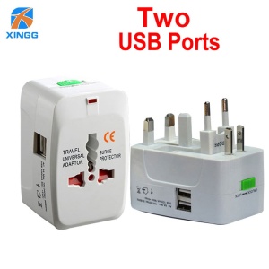Adaptor Incarcator priza universal EU\UK\SUA cu 2 porturi USB KATHODE - Img 4