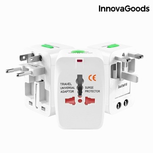 Adaptor universal de calatorie, InnovaGoods, compatibil EU/UK/SUA/JP/C/AUS/TH, alb - Img 3