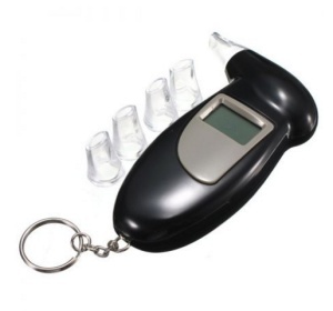 Alcool tester digital cu display LCD, Etilotest digital, 5 mustiucuri incluse, plastic