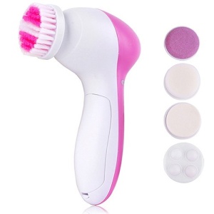 Aparat de Masaj si Curatare Faciala - Multifunctional, Compact, Elimina Imperfectiunile, Alb/Roz