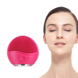 Aparat pentru curatare faciala Pilot, demachiere, masaj si lifting ten, din silicon rezistent la apa, waterproof, intensitate vibratii reglabila, USB