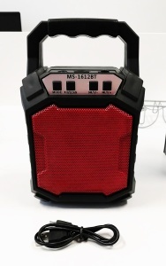 Boxa Activa Portabila Bluetooth, SIKS®, MS-1612BT, USB, TF/SD Card, Aux In, Lumini, Rosie - Img 2