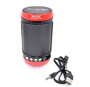 Boxa portabila bluetooth Wster WS-1806B, radio FM rosu/negru