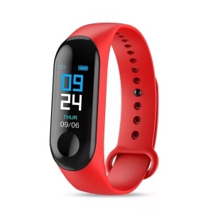 Bratara Fitnes Smartband BiTec-M3, bluetooth, display OLED, IP67, Ritm cardiac, ceas, notificari, pedometru,aplicatii, Rosu