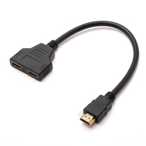 Cablu adaptor splitter HDMI tata la 2 HDMI mama fullHD 1080p, 30cm - Img 2