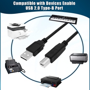 Cablu USB pentru imprimanta, USB 2.0 A-B 1,5m lungime, bobine antiparaziti - Img 5