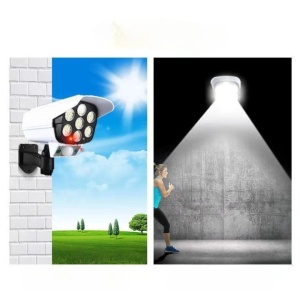 Camera falsa de supraveghere cu 77 de LED-uri, incarcare solara si senzor de miscare, Alb - Img 4