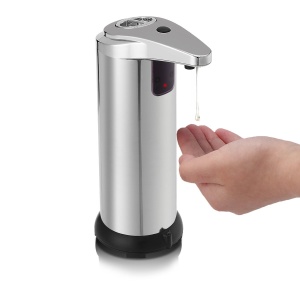 Dozator automat cu senzor de miscare, pentru sapun lichid sau dezinfectant, fara atingere, 280 ml, nu necesita montare, culoare crom - Img 5
