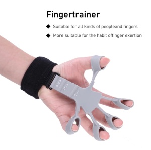 Flexor Degete - Antrenament Maini, Degete, Antebrat, Recuperare Fizica, Diferite Niveluri de Dificultate - Gri - Img 3
