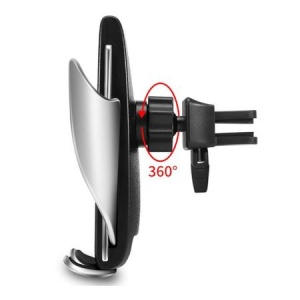 Incarcator, suport auto wireless inteligent,, QC wireless fast charging, Silver-Black, putere in iesire 5w,7,5,10w, compatibil cu toate tipurile de telefon care suporta incarcare wireless - Img 3