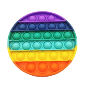 Jucarie antistres Push Pop Bubble, Pop It, Rotund, Multicolor 12.5x12.5cm, kms26