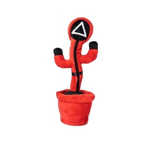 Jucarie cactus Squid Game pentru copii, imita, canta, danseaza, 32 cm, rosu/negru K KATHODE