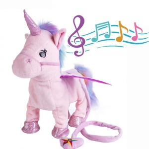 Jucarie din plus, unicorn mergator, canta si merge, roz K KATHODE - Img 2