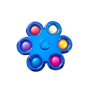 Jucarie senzoriala antistres Fidget Spinner/breloc tip POP IT albastru 6 K KATHODE