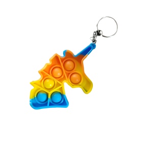 Jucarie senzoriala antistres POP IT tip breloc, forma de unicorn 1, multicolor K KATHODE