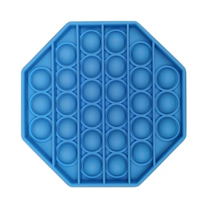 Jucarie senzoriala din silicon Pop it forma octogonala Fidget Toy Pop Bubble antistress teleMAG albastru