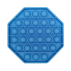 Jucarie senzoriala din silicon Pop it forma octogonala Fidget Toy Pop Bubble antistress teleMAG albastru - Img 3