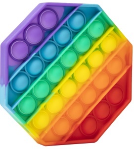 Jucarie senzoriala Pop It Now, Octogon Model Curcubeu 12.5 cm