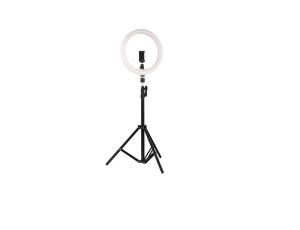 Lampa circulara profesionala Ring Light, suport telefon, telecomanda, inaltime trepied 210 cm, 10 trepte de iluminare, 3 moduri de lumina, circumferinta 31 cm, K KATHODE - Img 2