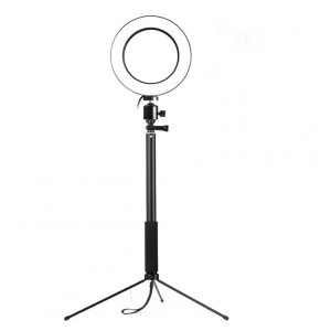 Lampa circulara profesionala Ring Light, telecomanda, inaltime trepied 210 cm inclus, 3 moduri de lumina, 10 trepte de iluminare, circumferinta 16 cm, K KATHODE
