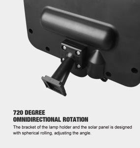 Lampa solara de perete, Huerler FL162, 100 x COB LED, cu panou solar polisiciliu detasabil, senzor miscare, rezistenta la apa, negru - Img 7