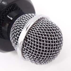 Microfon karaoke Bluetooth, FM, difuzor 3W, USB, slot SD, iluminat LED, negru - Img 3