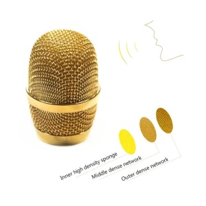 Microfon Karaoke Wireless Q7 cu Bluetooth cu Boxa inclusa, Gold, Kathode - Img 7