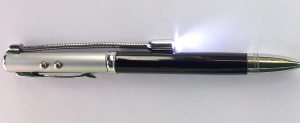 Pix cu pasta invizibila, led UV, lumina led si laser, negru-argintiu - Img 2