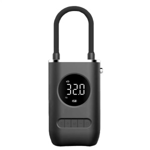 Pompa aer auto electrica wireless smart cu afisaj digital LCD, Multifunctionala, Lanterna LED, Portabila, Reincarcare USB, 4000 mAh, Mini compresor automat, Umflare roti masina, motocicleta, bicicleta, gonflabile, Manometru digital, 10.3 bar, Negru