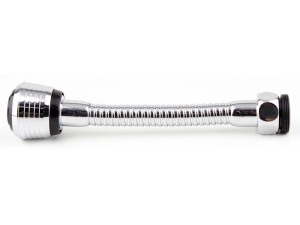 Prelungitor flexibil cu aerator pentru baterii sanitare, Inox, WENKO