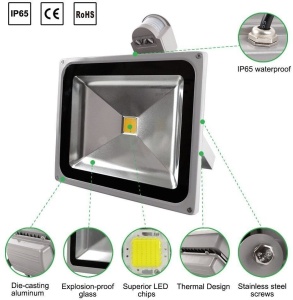 Proiector LED cu Senzor Ultra Bright, 50W, 6500K, IP65