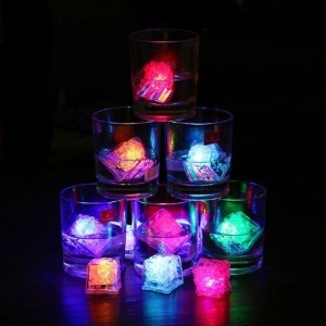 Set 12 cuburi de gheata luminoase cu LED RGB, PROCART, 2.7x2.7 cm - Img 11