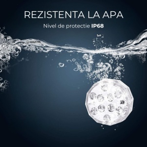 Set 2 x Lampa LED rezistenta la apa, RGB, pentru, cada, acvariu, pahar, jacuzzi, piscina, cu telecomanda, 7 x 2.7 cm - Img 12