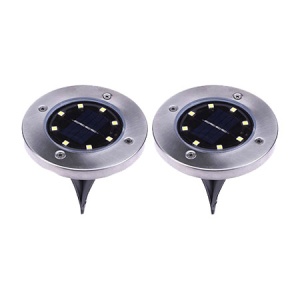 Set 2x Lampa Cu Incarcare Solara Rapida SI Timp Mare De Utilizare, Tip Spot Cu 8 Leduri, GAIA, Pentru Gradina, WaterProof ,IP65 , Carcasa Din Metal Rezistent