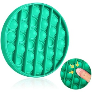 Set 3 Jucarii antistres din silicon, Pop it now, forma cerc Mov/Galben/Verde , 12.5x1.5cm olimp - Img 3