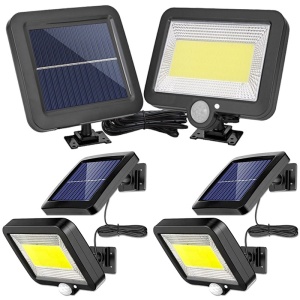 Set 3 x lampa cu incarcare solara, 100 x LED COB - 1, senzori de amurg, miscare si lumina, telecomanda, 1200mAh K KATHODE